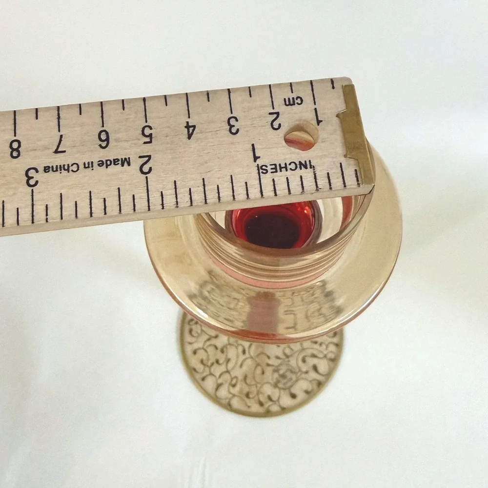 VINTAGE Pier 1 Jubilee Hand Blown Glass Hurricane Candle Holder Romania 14